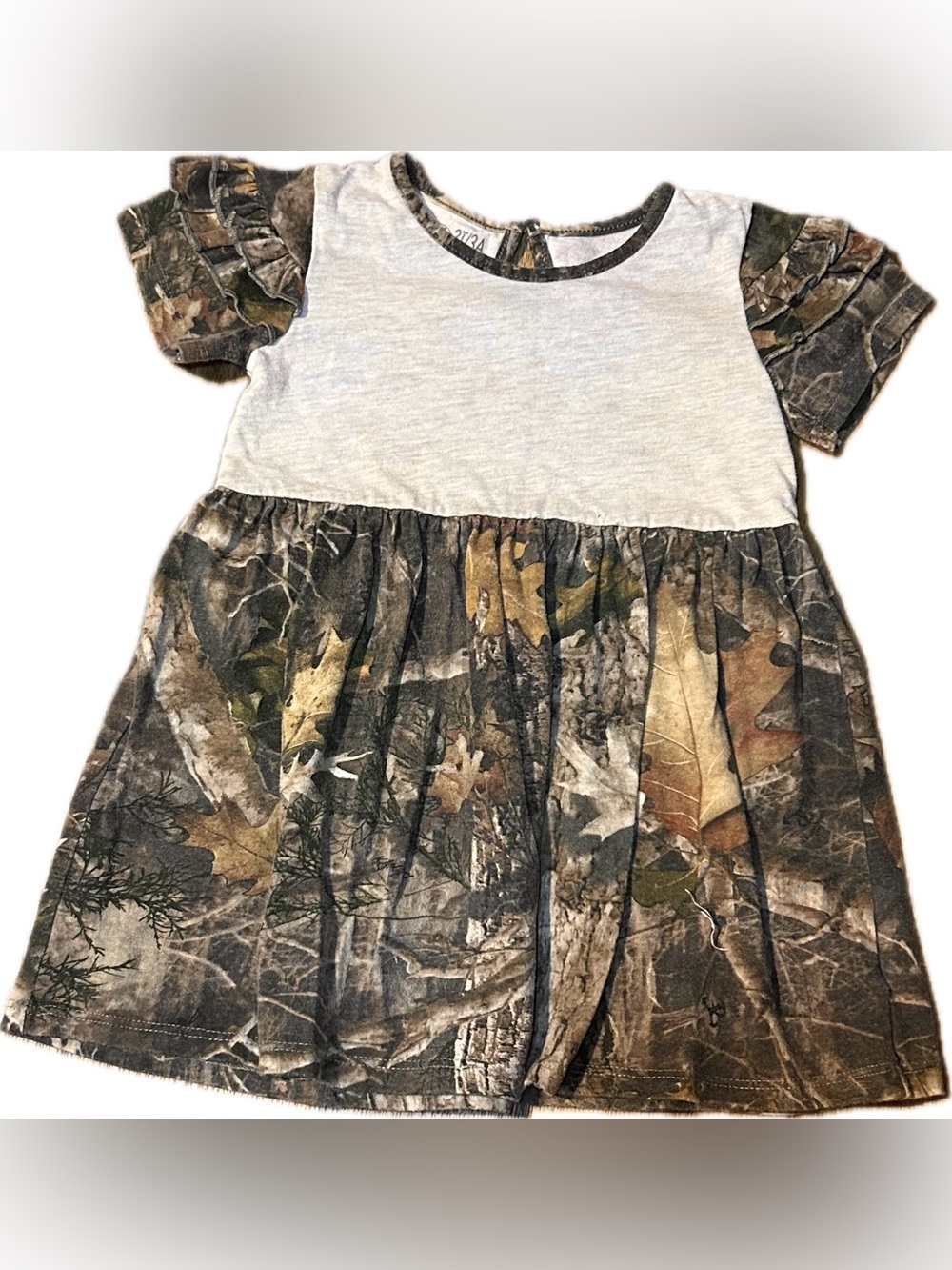 Bass Pro 3T Girls Camo Dress with Ruffle Sleeves